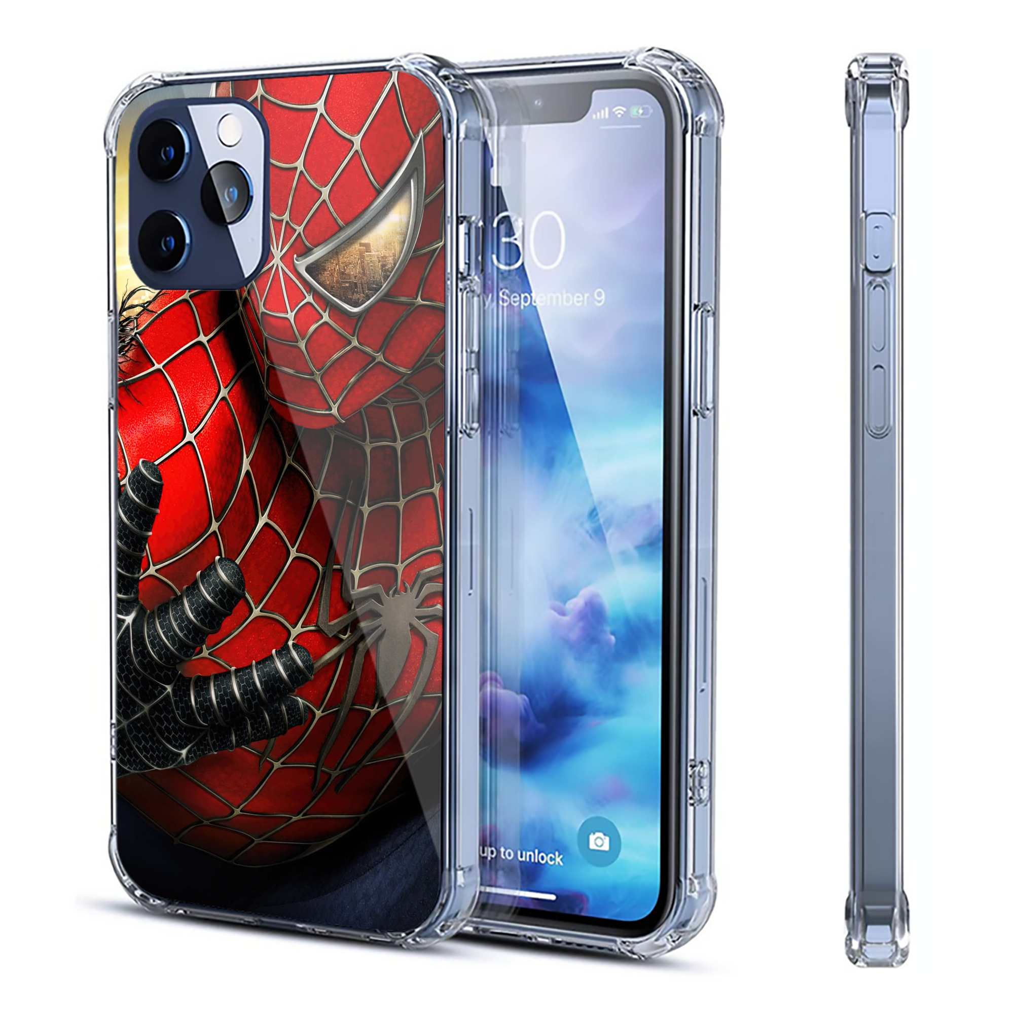 （画像用） Spider Man スパイダーマン 【iPhone 12シリーズ対応】透明スマホケース（クリアソフトケース）